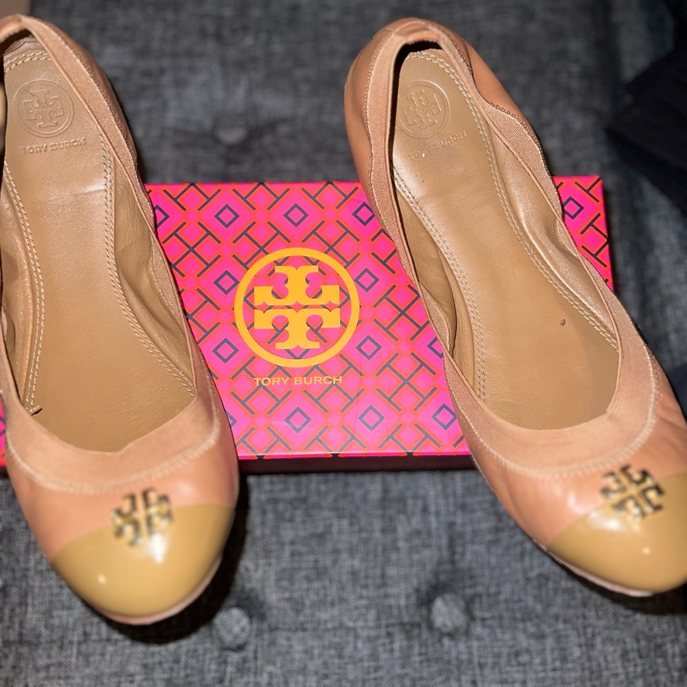 Tory Burch Jolie ballet flat size ten royal tan